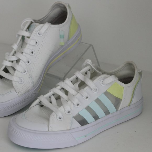 Adidas Originals Three Stripes Unisex Sneakers Men's 5.5 or Wom 7 White Yellow - Picture 8 of 16